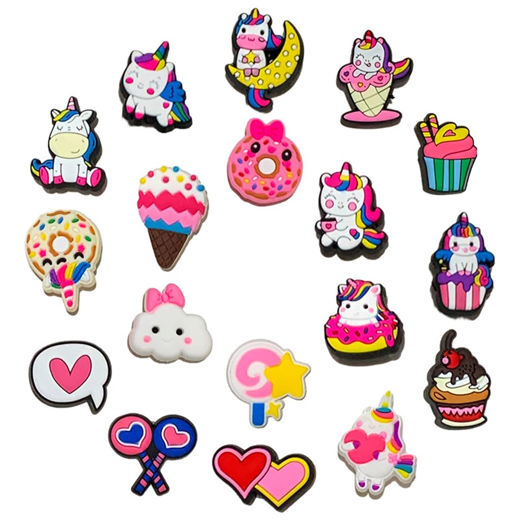 HASTHIP Unicorn Clog Charms for Girls with Secure Snap Attachment 25Pcs Rubber Set | Fun Shoe Decoration
