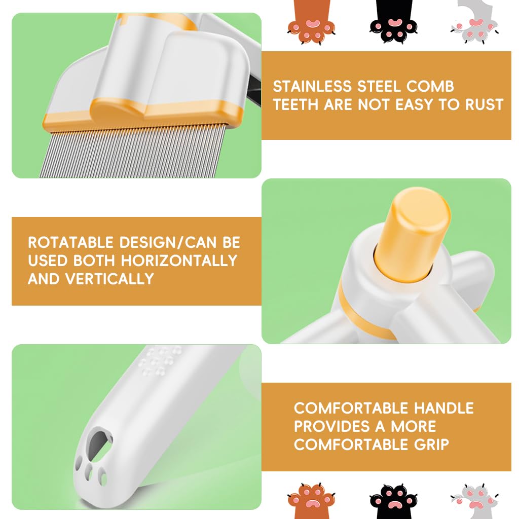 Qpets Dog Hair Slicker Brush for Cats and Dogs with Rotatable Head and Stainless Steel Bristles