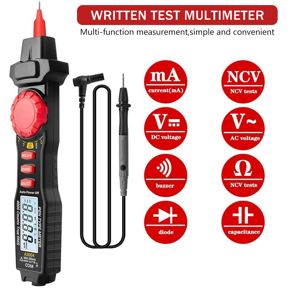 Serplex Pen Type Digital Multimeter for AC DC Voltage and Resistance Testing | 22.50x4.60x0.80cm Compact LCD Tester