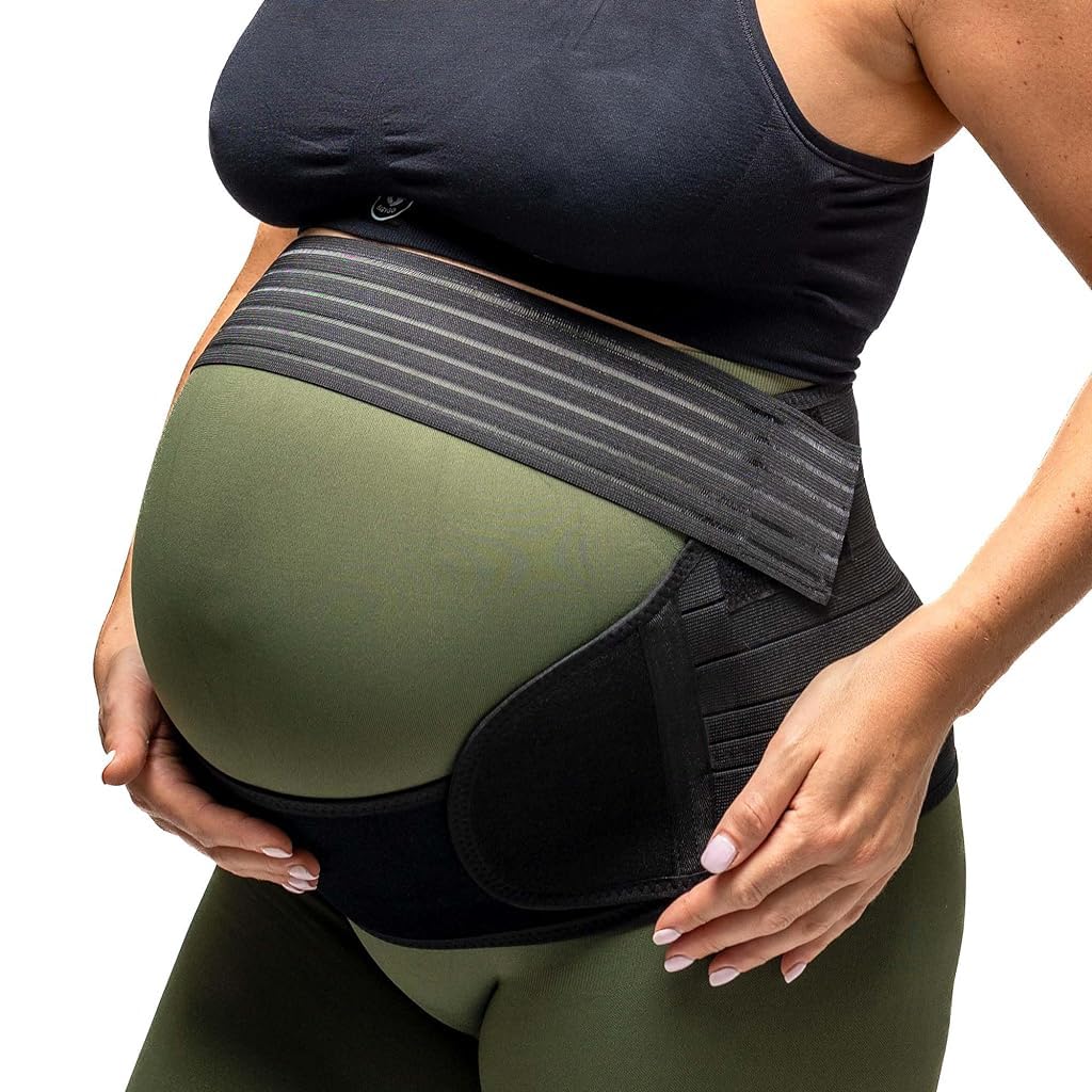 HANNEA Maternity Belt for Pregnancy Support with 4 in 1 Adjustable Design and Breathable Mesh | Relieves Pelvic and Back Pain