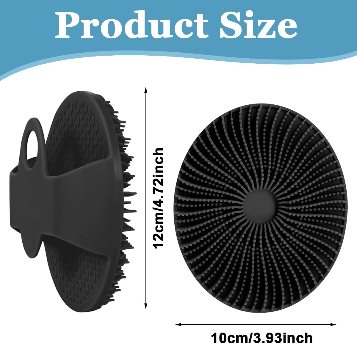 MAYCREATE Silicone Body Scrubber for Shower and Bath with Hexagon Grip | Soft Exfoliating Pad