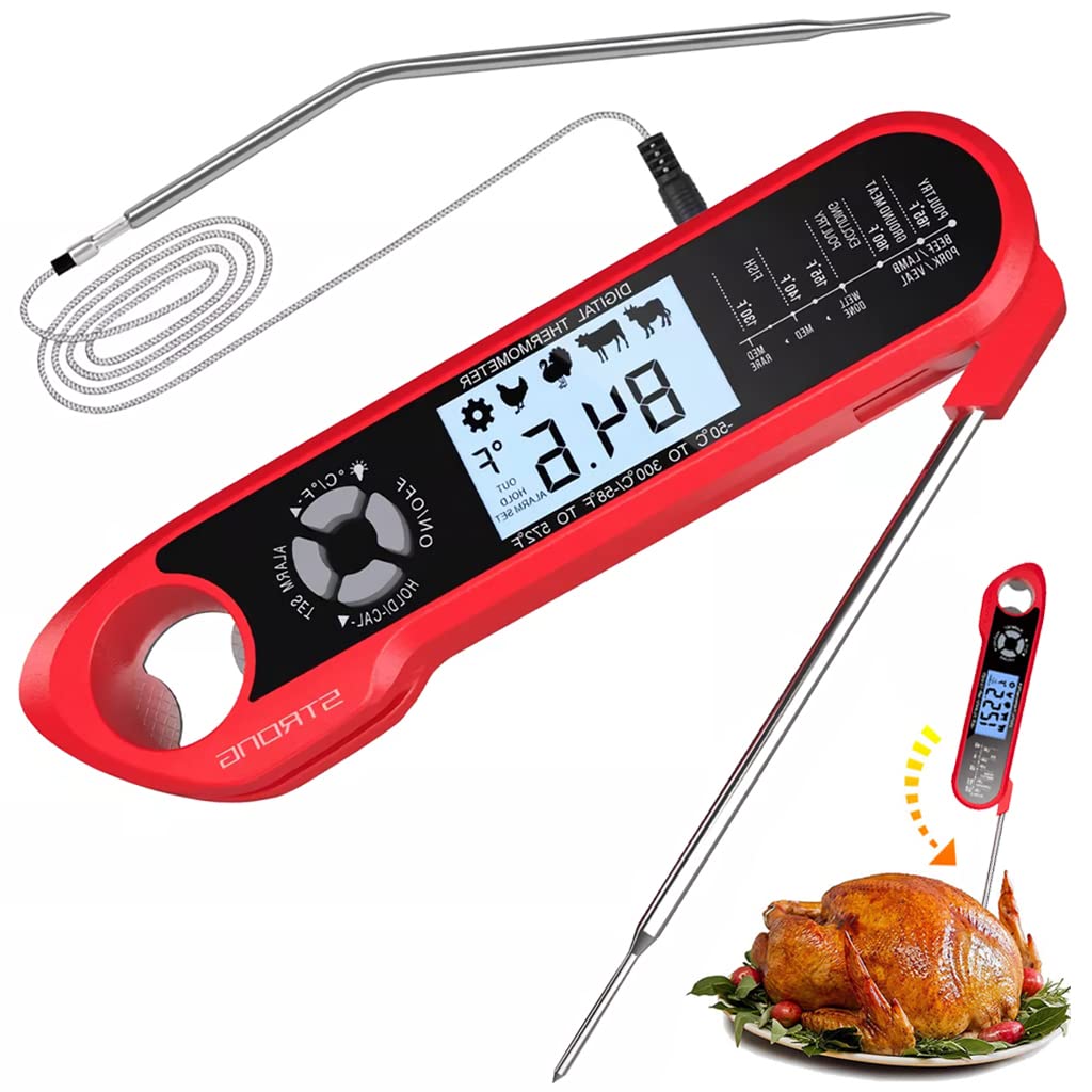 HASTHIP Food Thermometer for Cooking with Dual Probe and Backlit LCD | IP67 Waterproof Digital Meat Thermometer
