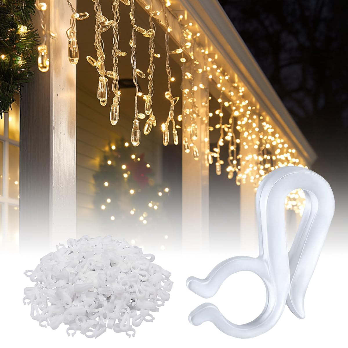HASTHIP Plastic Light Clips for Christmas and Party Decor with Tight Grip | 100 Pcs PP Hooks