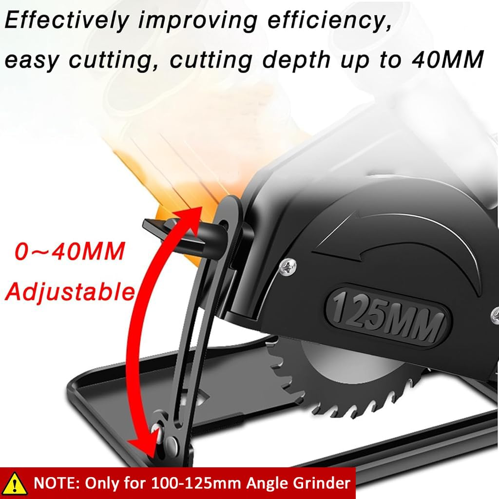 Serplex Angle Grinder Cutting Bracket for 100–125mm Tools with 0–40mm Depth Adjustment | Precision Scale and Auxiliary Handle