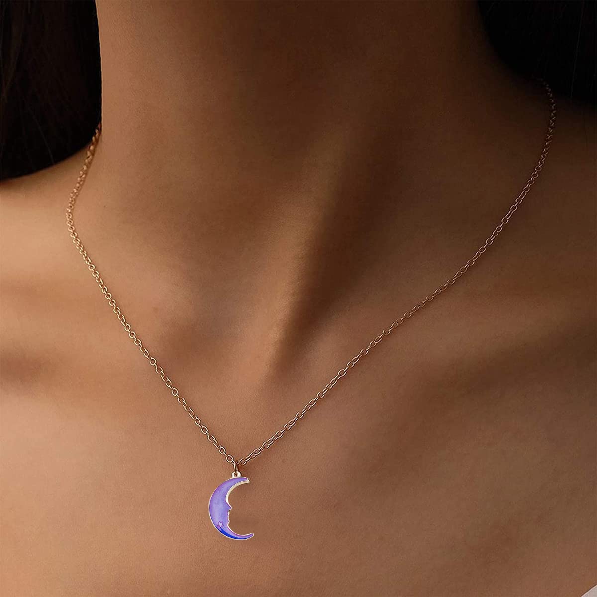 MAYCREATE Enamel Pendant Charms Set for DIY Jewelry Making with Hanging Hole | 31Pcs Gold Plated Purple Kit