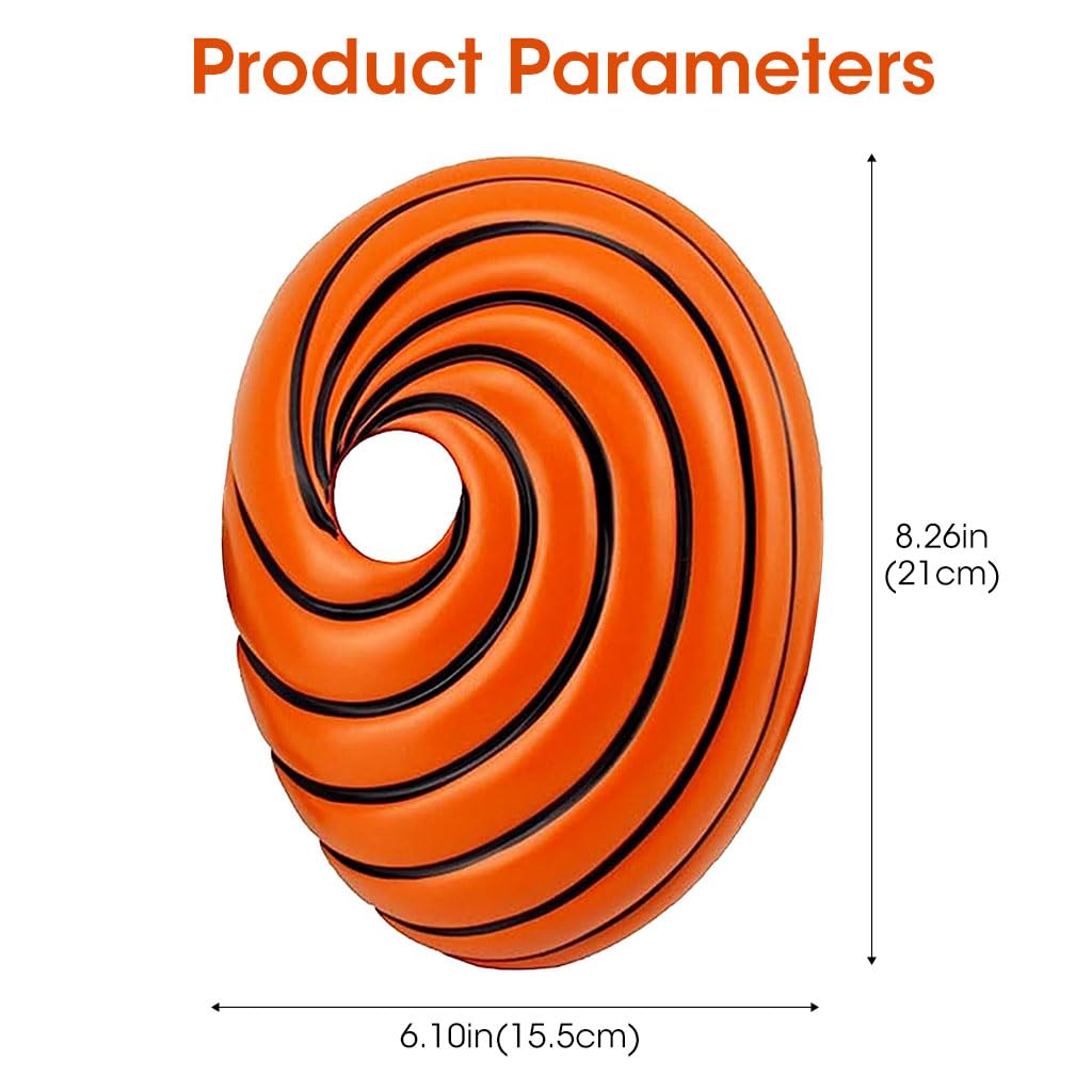 Fancyku Tobi Obito Mask for Halloween Cosplay featuring Elastic Strap and Soft Foam Padding | Resin Anime Prop for Fans
