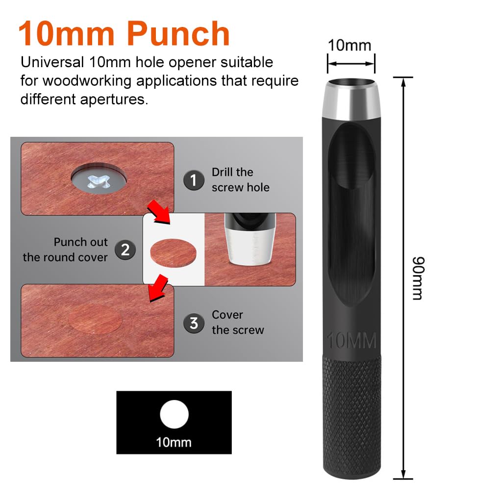Serplex Countersink Drill Bit Set for Woodworking with 10 Pcs and 5 Extra Pilot Bits | #45 Carbon Steel