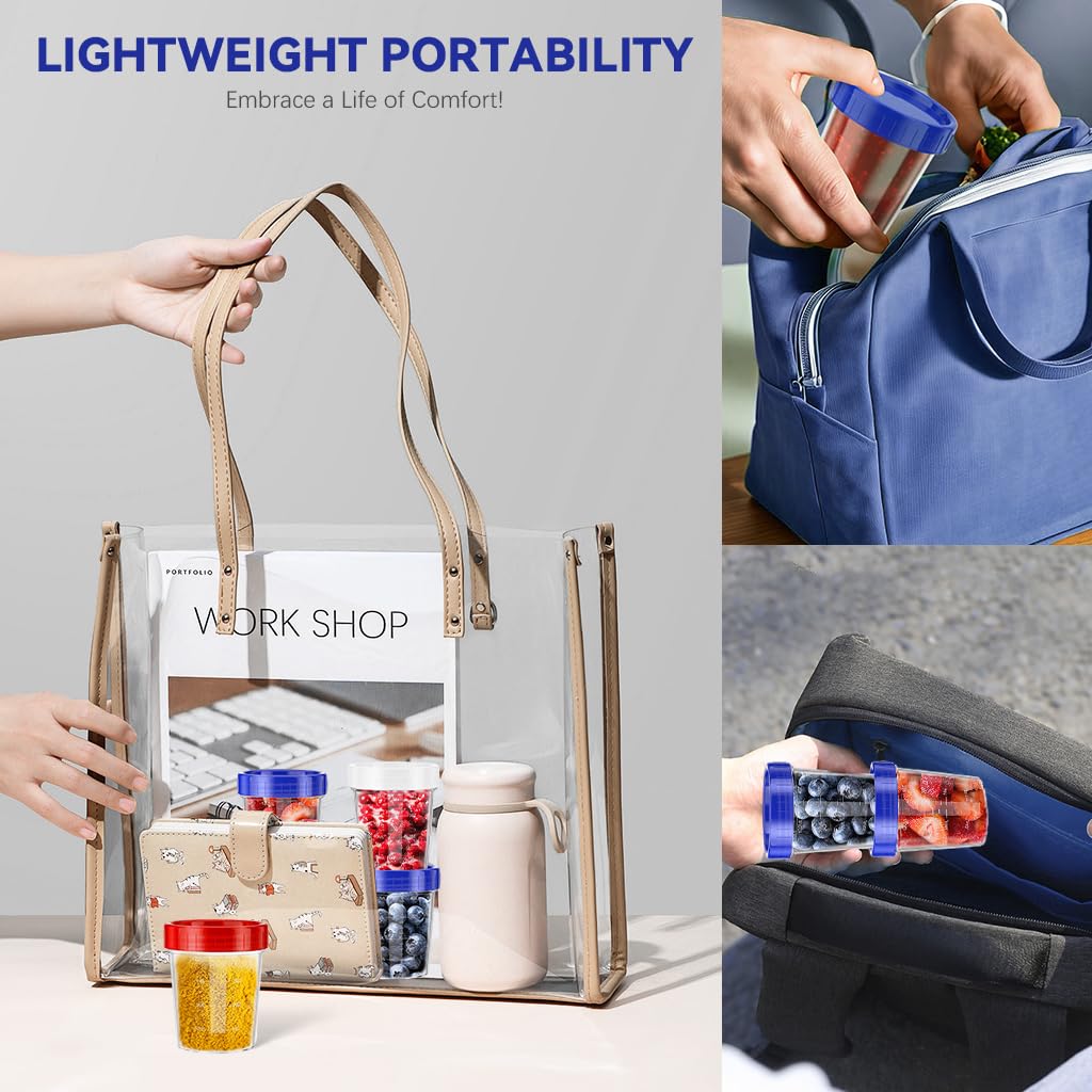 HASTHIP Salad Dressing Container to Go 10 Pack 4oz with Leakproof Screw Lids | Reusable Food Grade PP Cups for Bento Lunch Box