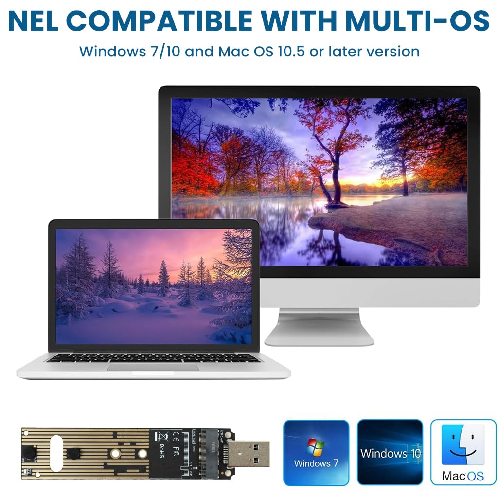 ZORBES M.2 to USB Adapter for NVMe SSDs with 10Gbps USB 3.1 Gen2 Speed | Supports 4TB