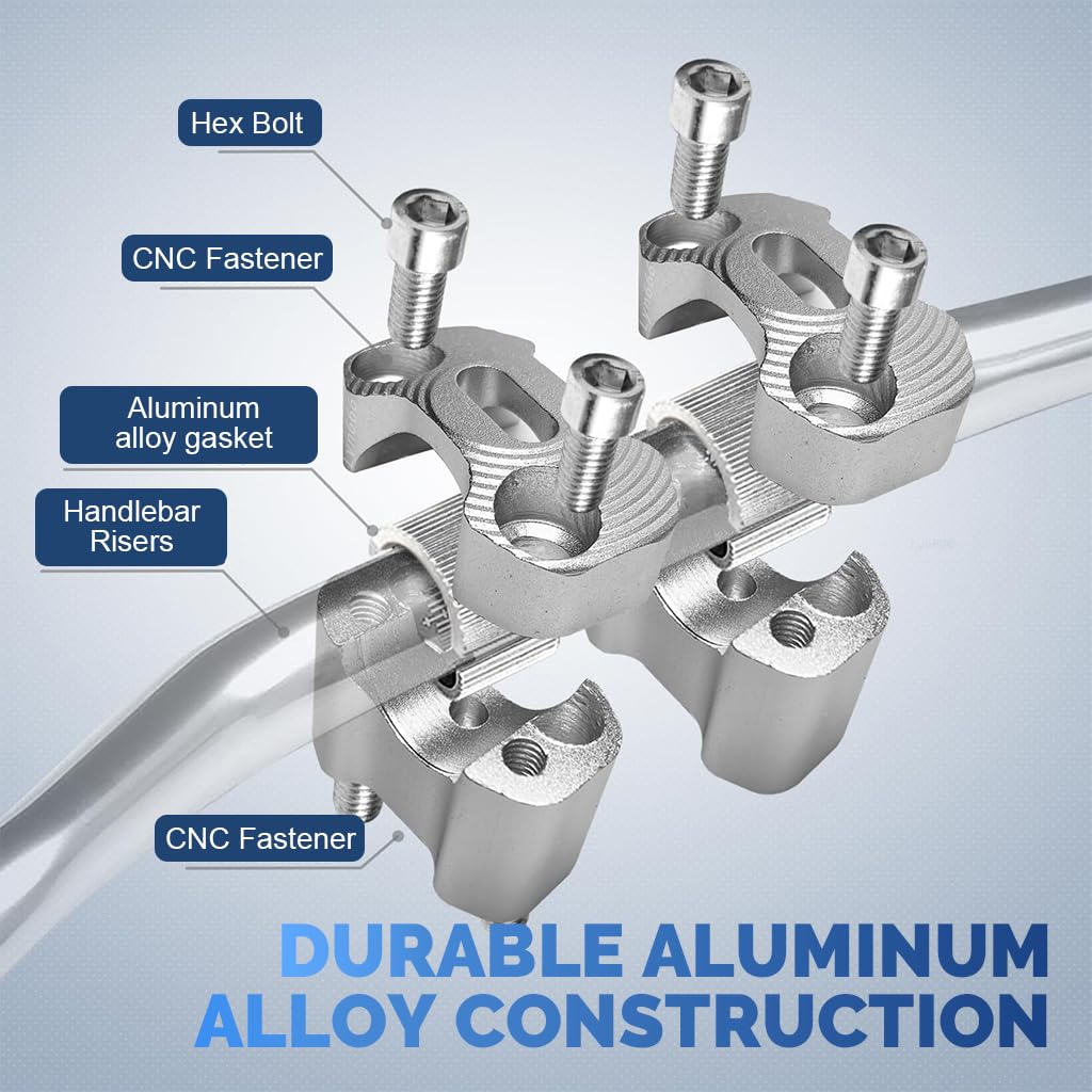 STHIRA Motorcycle Handlebar Riser Kit for 7/8 in and 1 1/8 in Bars with Aluminum Alloy Mounts | Ergonomic Design for Enhanced Comfort