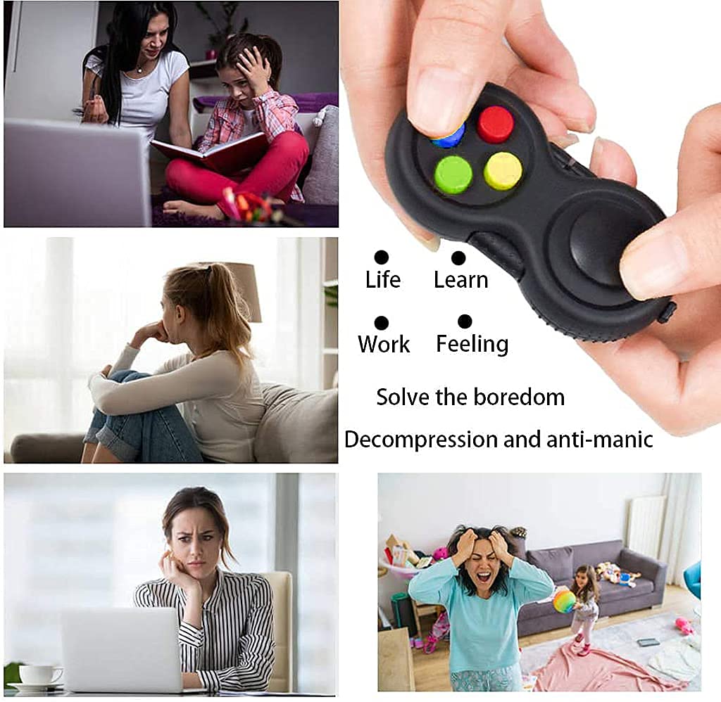 PATPAT® Fidget Pad with 8-Fidget Functions 2nd Generation Fidget Toy Controller Stress Reducer Hand Shank Fidget Cube Perfect for Release and Anxiety Stress Relief Pop it Fidget Toys for Kids