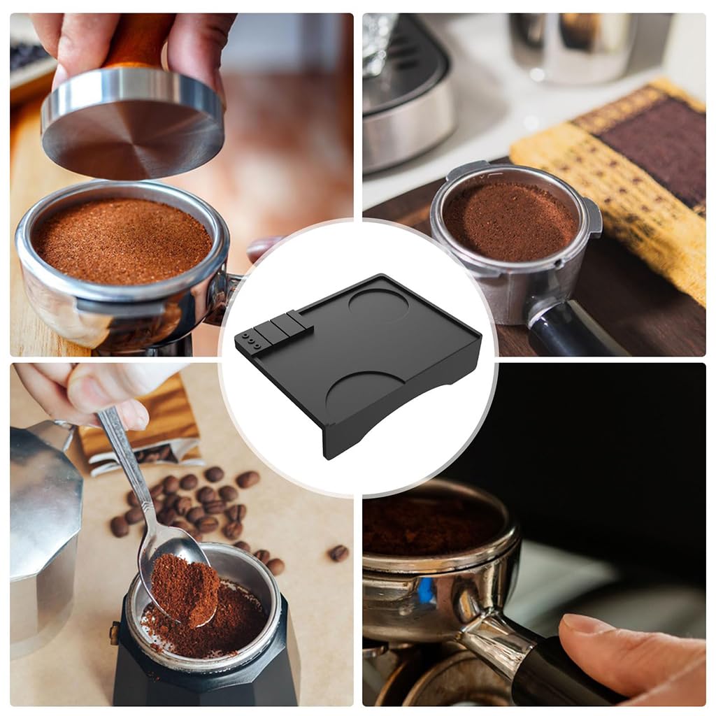 ZIBUYU Coffee Tamping Mat for Espresso Preparation with NonSlip Base and FoodGrade Silicone | Protects Portafilter Handles and Countertops