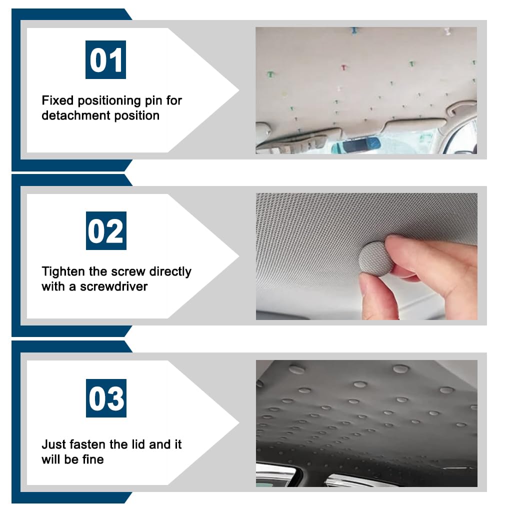 STHIRA Car Roof Headliner Repair Kit for Sagging Ceilings with 262 pcs Rivets and Pushpins | Includes Screwdriver