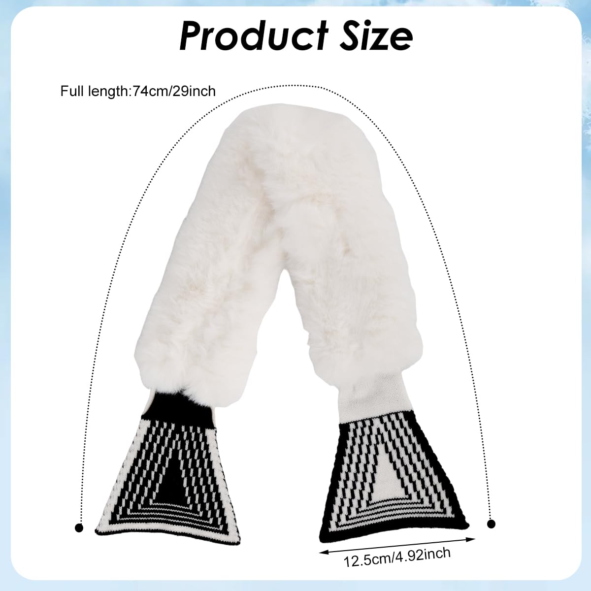 SANNIDHI Thermal Fake Collar Winter Scarf for Women with Plush Faux Fur and Front Tie | Soft Neck Warmer for Cold Weather