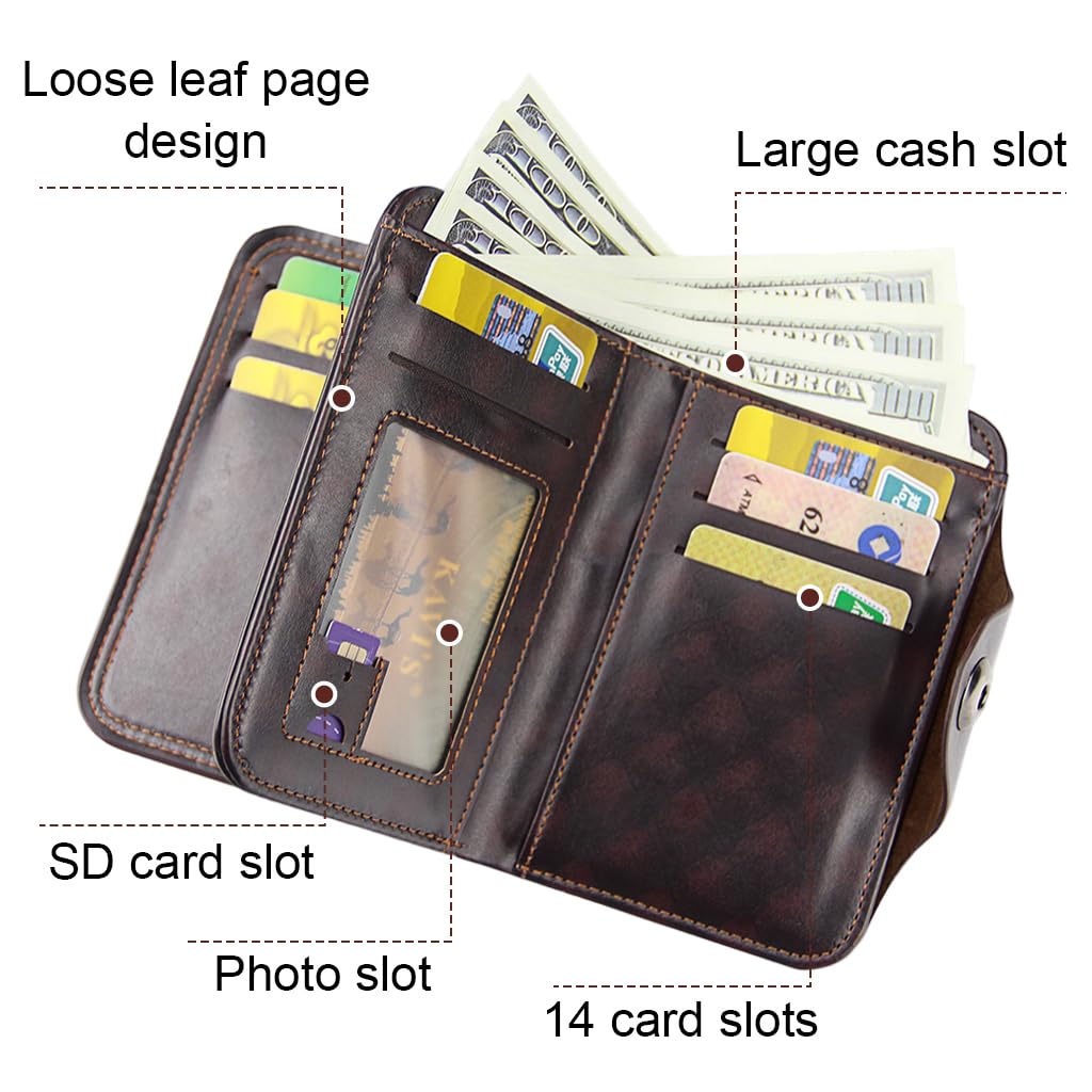 GUSTAVE Genuine Leather Trifold Wallet for Men with RFID Blocking Zip Around Design