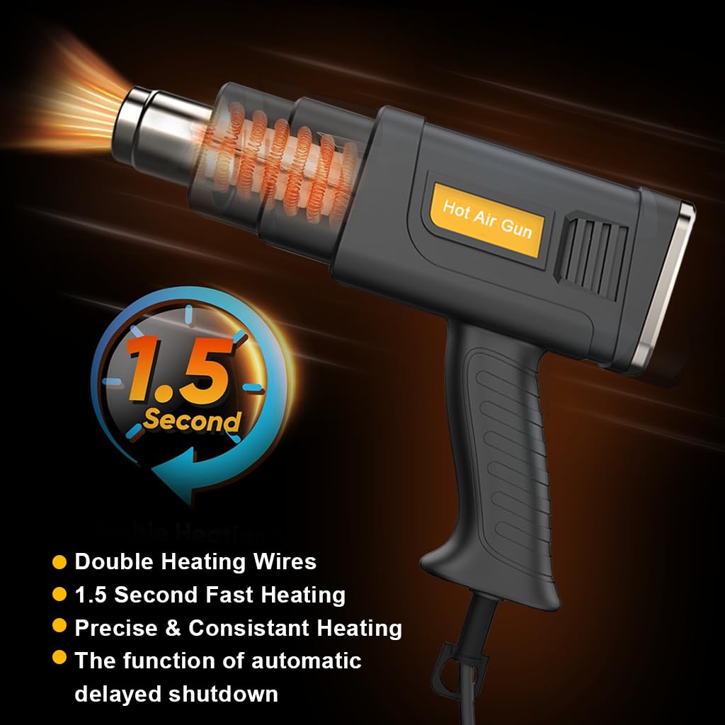 Serplex Heat Gun for Crafts and Paint Removal with LCD Display 2000W Power 150°C–600°C Range