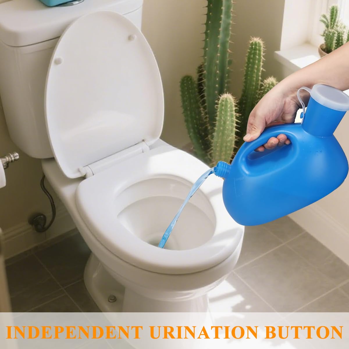 HANNEA Female Urinal Bottle for Bedside and Travel with 2000ml Capacity | Soft Rubber Rim