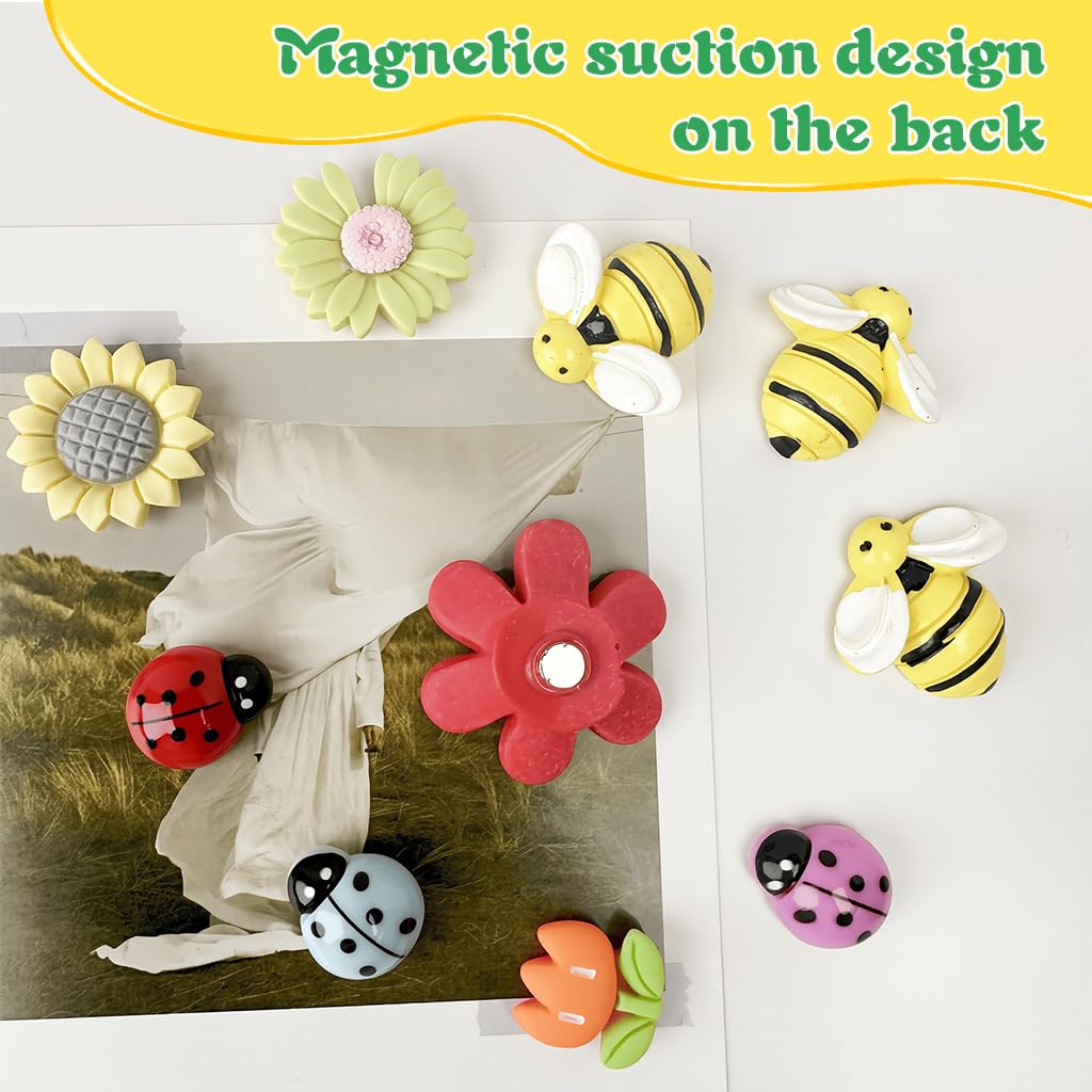 HASTHIP Cartoon Fridge Magnets for Kitchen Decoration with Strong Hold 10 Pack Resin Set