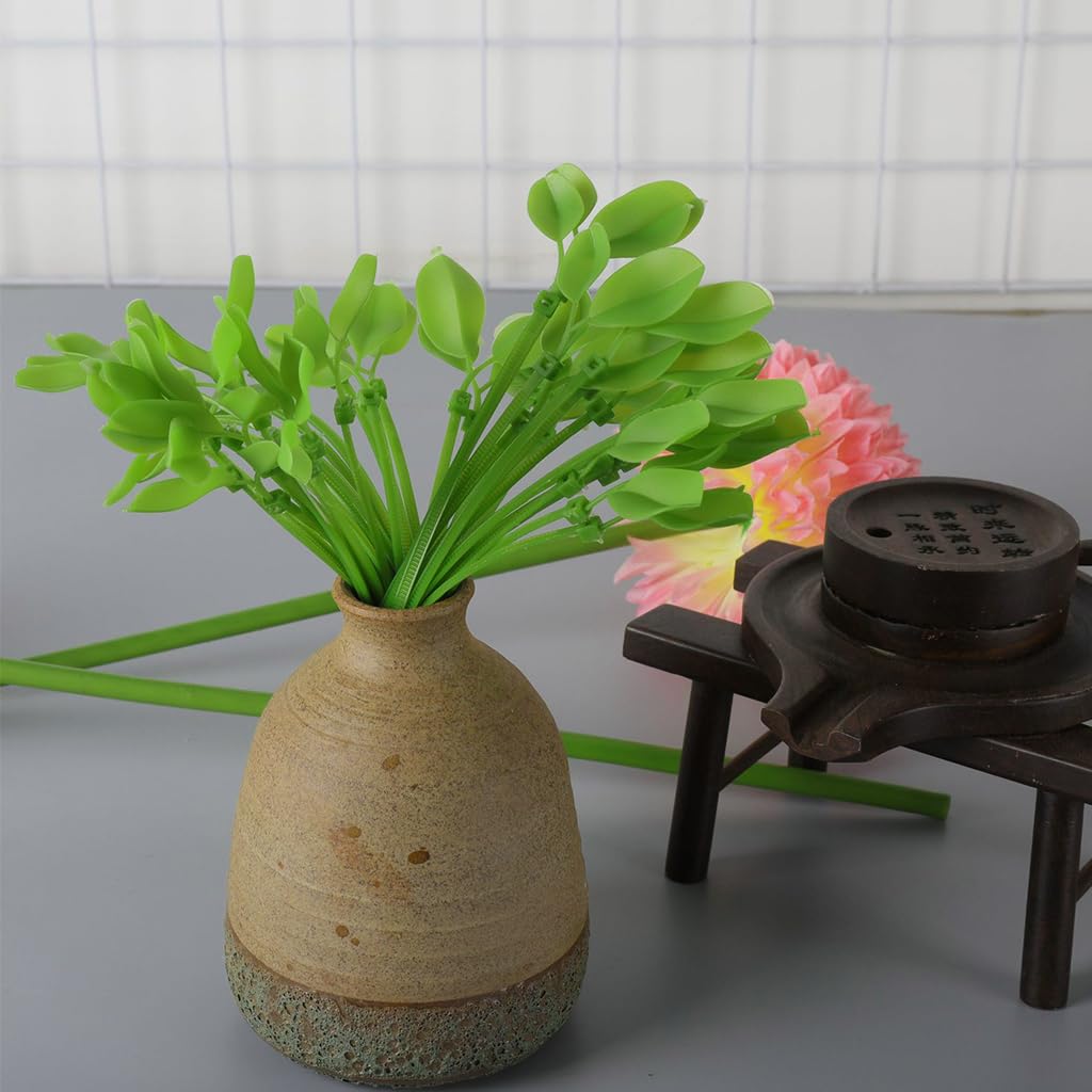HASTHIP Plant Ties for Climbing Roses and Indoor Plants featuring 20pcs 20cm Nylon Clips with Leaf Charms