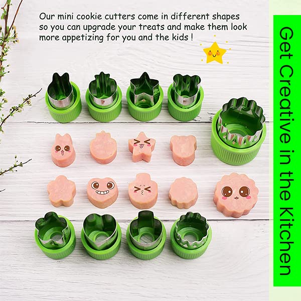 ZIBUYU Vegetable Shape Cutter for Kids with 9 Molds and Thickened PP Handle | Food‑Grade Stainless Steel for DIY Pastry and Cookies