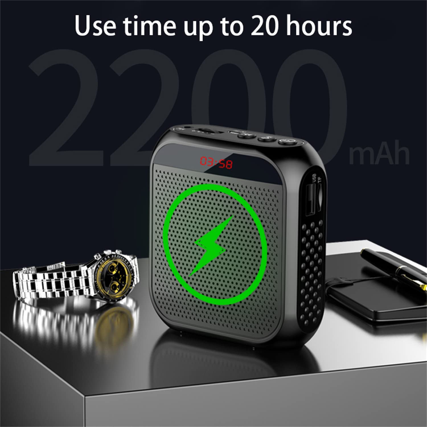 ZORBES Voice Amplifier for Teachers with 8W Output and 2200mAh Battery | Black Set