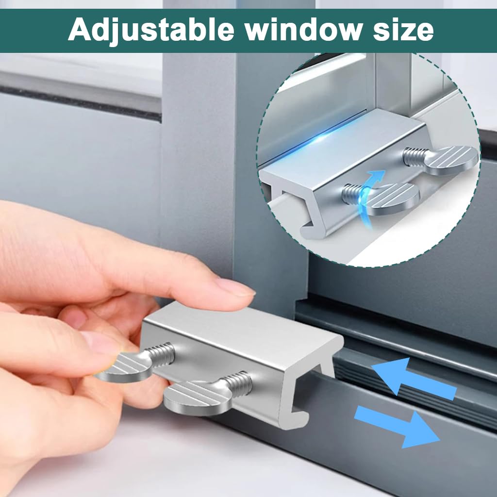 HASTHIP Sliding Window Key Locks for Home Security with Dual Screw-In Stud Design | 3 Pcs Silver Aluminum