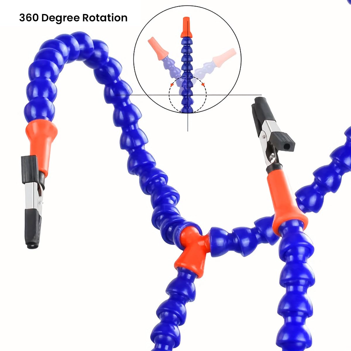 Serplex Soldering Station with 5 Flexible Arms and Insulated Alligator Clips for PCB Assembly