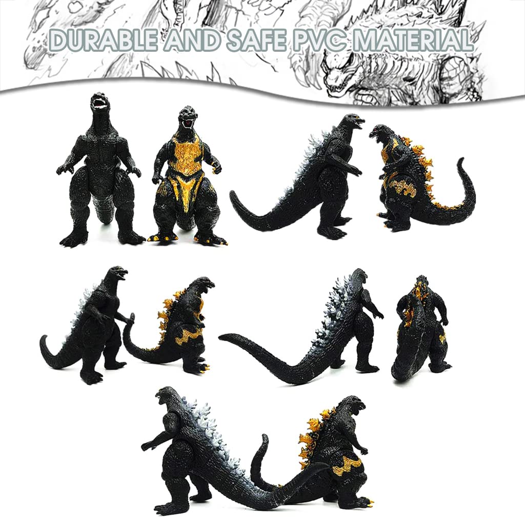 PATPAT® 8pcs PVC God Zilla Desktop Model Collection Dinosaur Model Action Figures God-Zilla Action Figures Soft Touch Vinyl PVC Toy for Kids Gifts for Kids (3-8 cm)