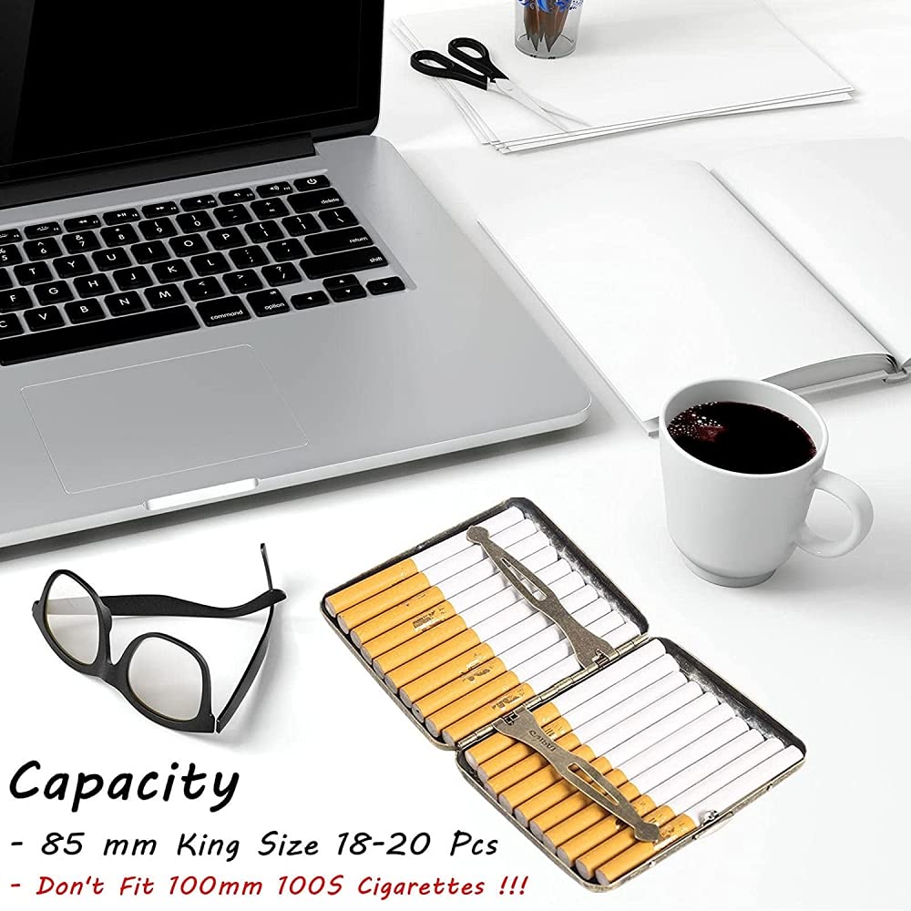 GUSTAVE Cigarette Case for Men featuring Dual Spring Holders and 9.5×8×1.8 cm Metal Design | Vintage Gift