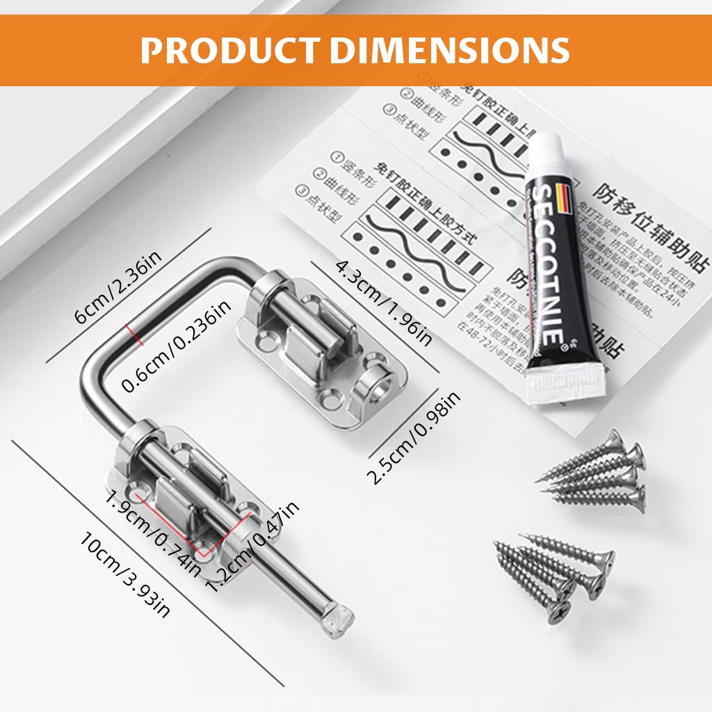 HASTHIP Pull Door Latch for Cabinets Windows and Doors with Auto Locking Feature | Heavy Duty Zinc Alloy Construction and Loop Pull Handle