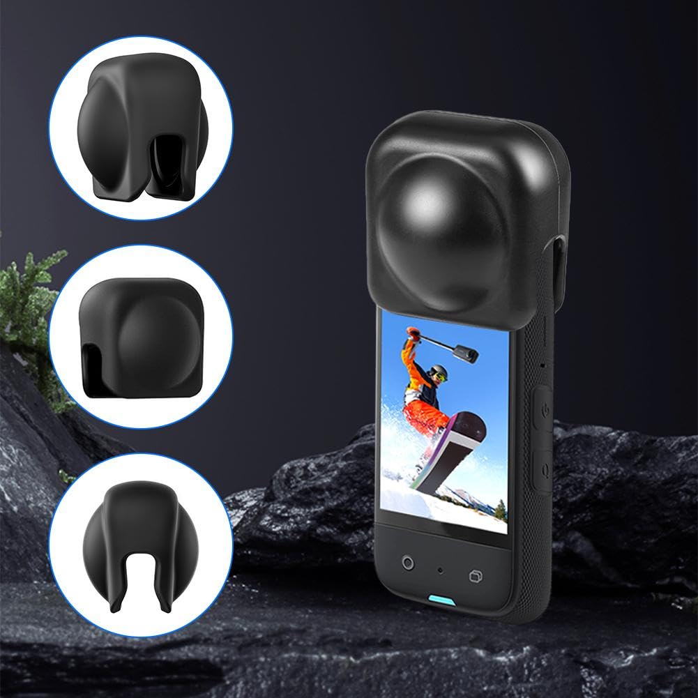 ZORBES Silicone Lens Cover for Insta 360 X4 and X5 featuring Removable Anti‑Scratch Design