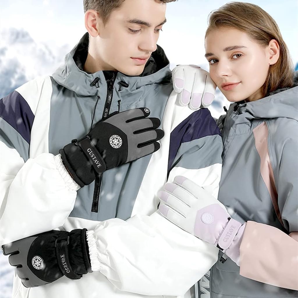 GUSTAVE Winter Gloves for Outdoor Riding with Touch Screen Fingertips and Anti Slip Palm | 27cm Length