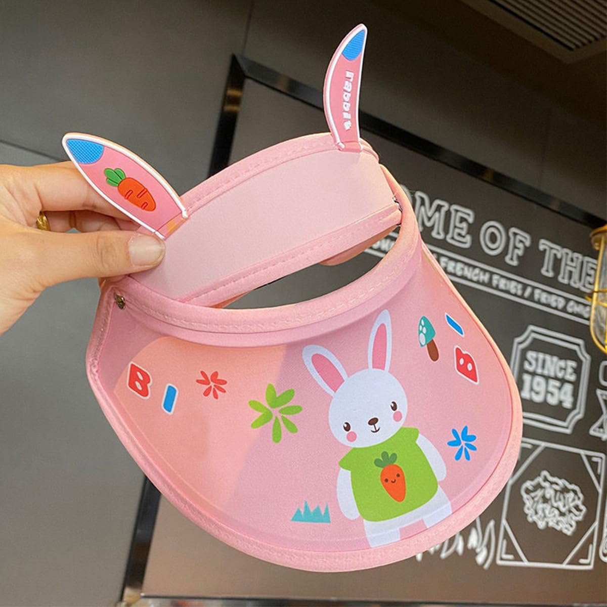 Venzina Sun Hat for Kids with Elastic Band and Flexible Wide Brim | UV Protection Pink