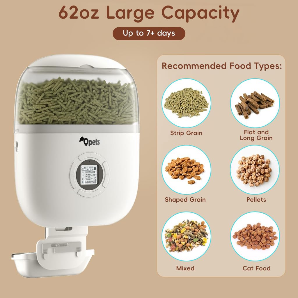 Qpets Automatic Pet Feeder for Cats and Dogs with 7L Capacity & Voice Recorder | 4 Meal Timer