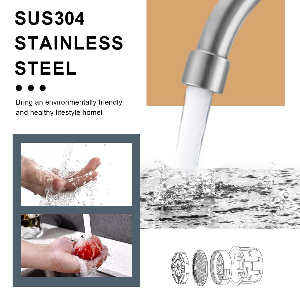 HASTHIP Sink Tap for Kitchen and Bathroom with High Arch Spout | Stainless Steel Minimalist Design