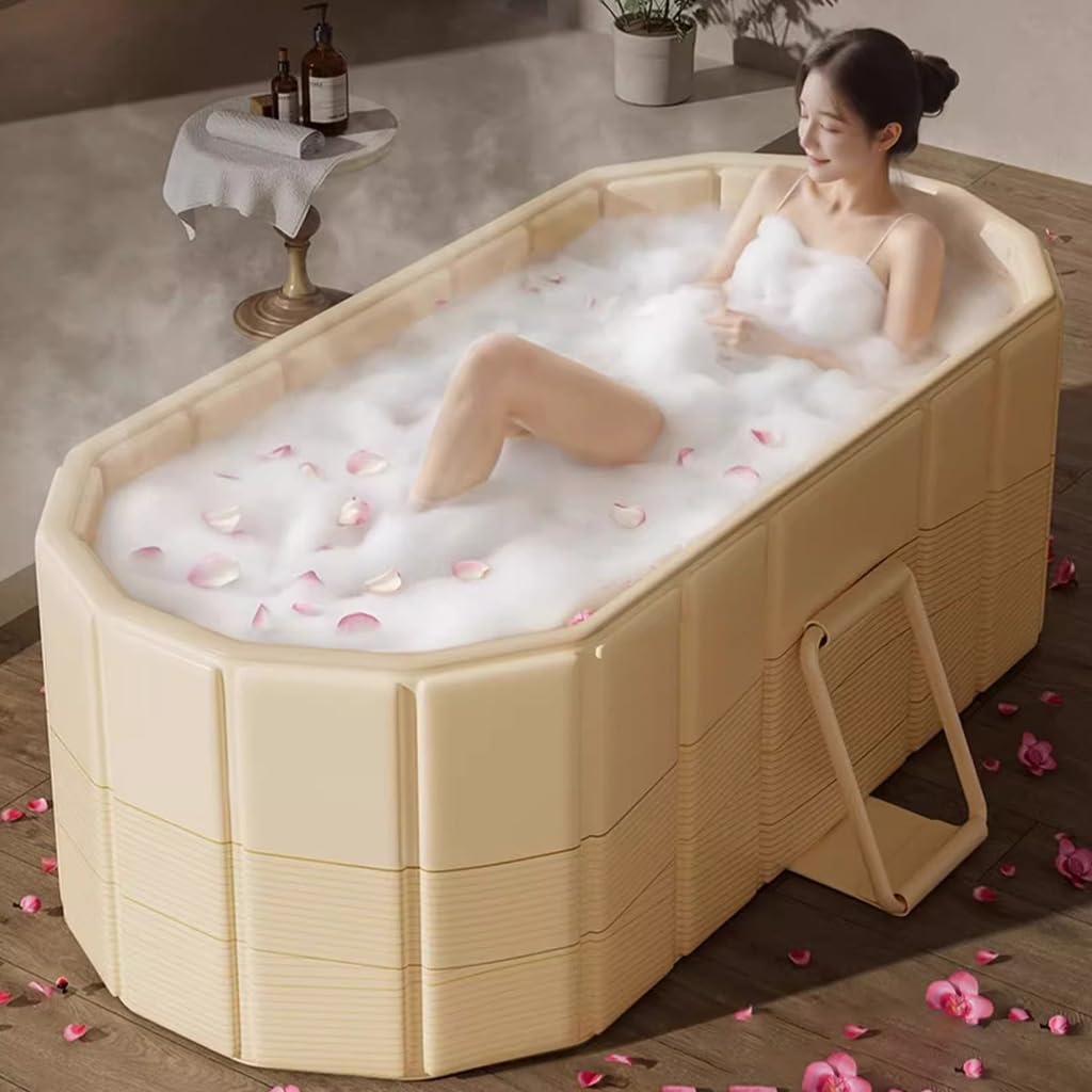 HANNEA Bath Tub for Adult for Hot and Cold Therapy featuring Folding Design and 1.5 m Size | Multilayer PVC with Drainage Pipe