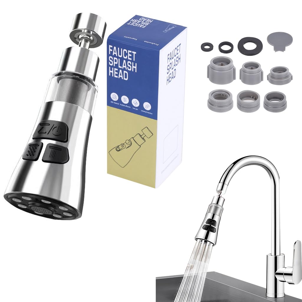 HASTHIP Kitchen Faucet Extender for Sink with 360° Rotation and 3-Mode Spray Head | Stainless Steel