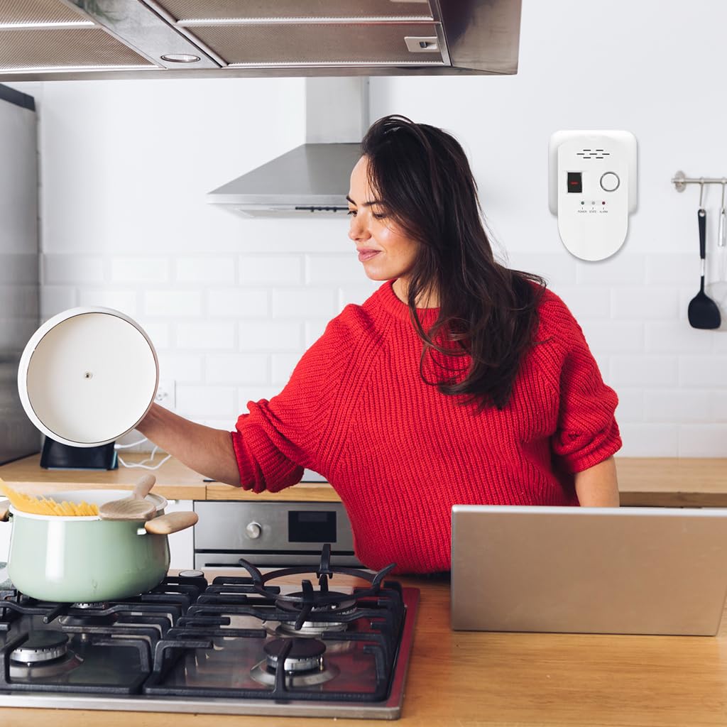 Serplex Kitchen Gas Detector for Natural Gas and Propane with 85dB Alarm | Digital Display