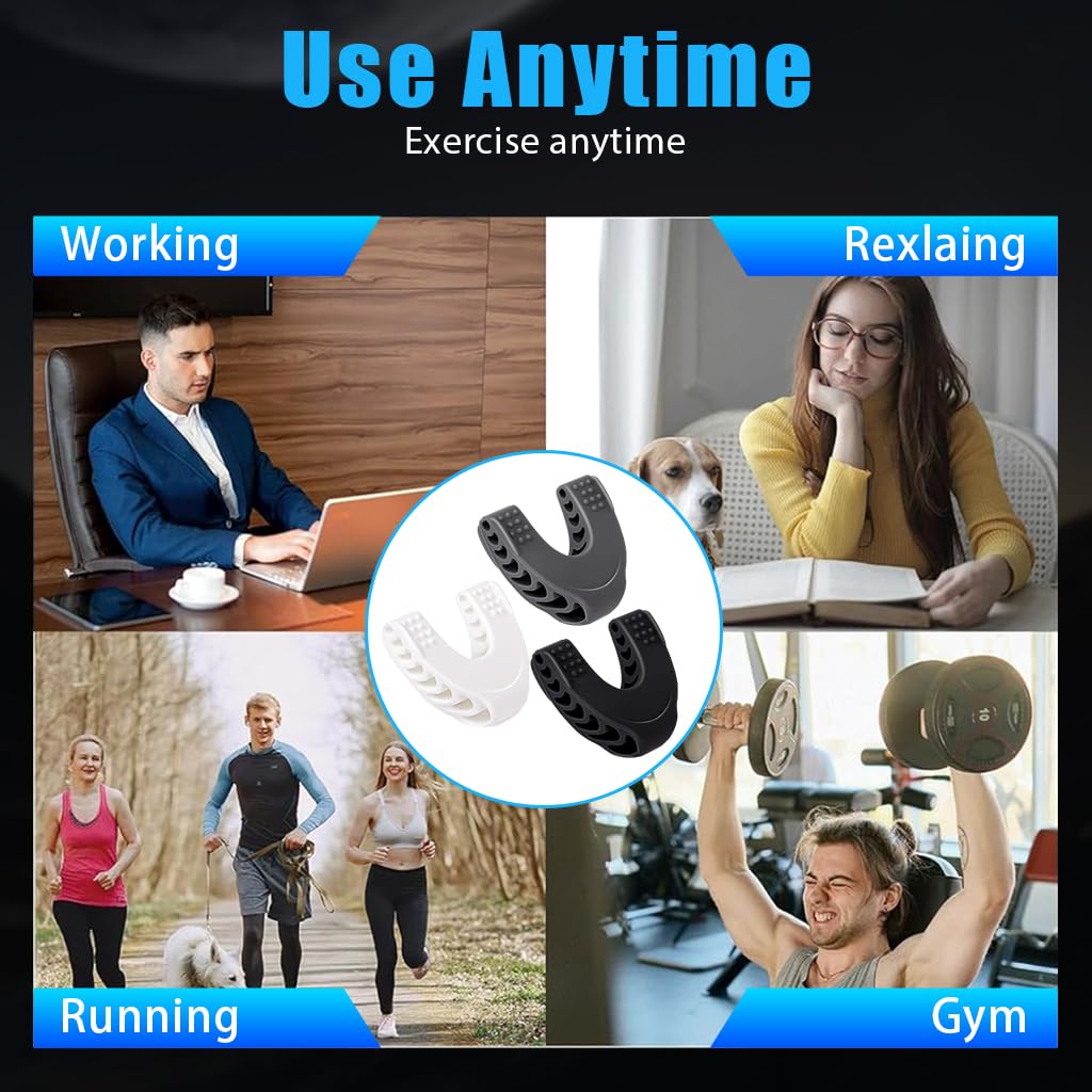 MAYCREATE Jawline Exerciser for Men and Women with 3pcs 40/50/60lbs Food‑Grade Silicone | Slim and Tone Face Muscles