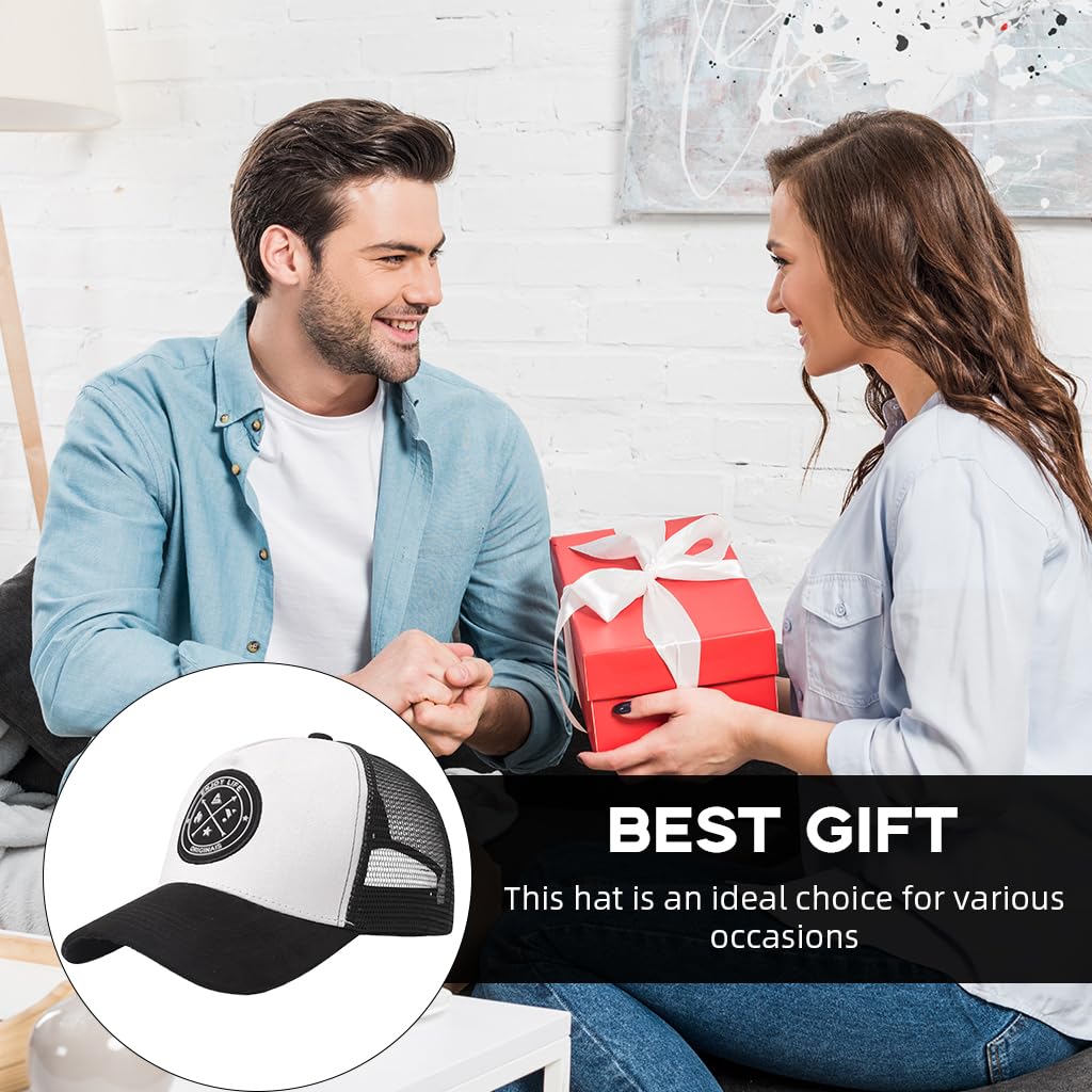 PROBEROS Mens Sun Cap for Hiking and Fishing with Mesh Design | 2PCS Black and White