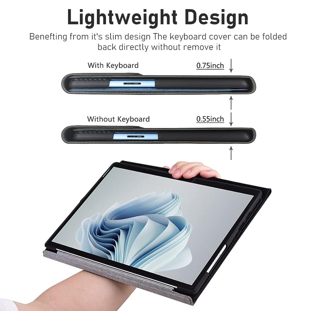 ZORBES Laptop Case for Surface Pro 9 13 inch with Flip Open Design and TPU Protection | Black 2 PCS