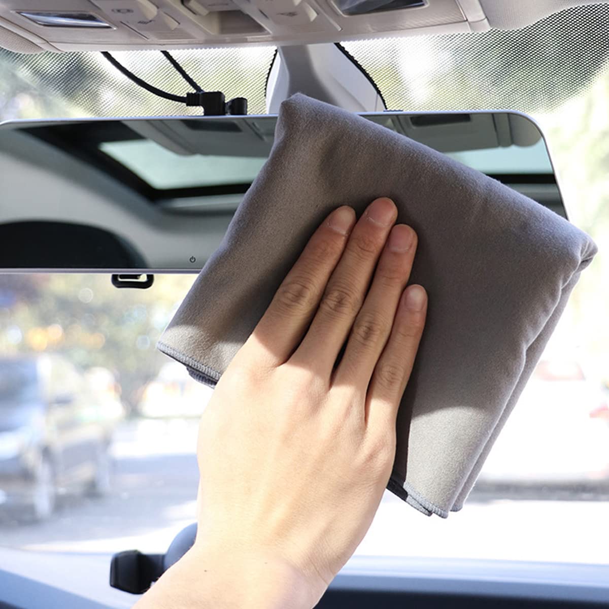 STHIRA Car Cleaning Cloth for Wash and Household Use 2pcs 30x60cm with Double Side Microfiber