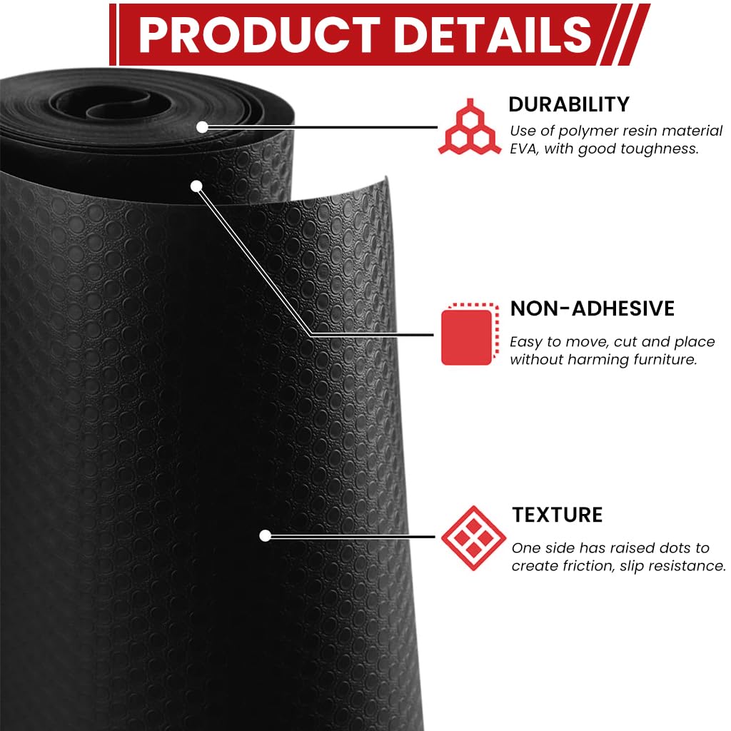HASTHIP Cabinet Liner Mat for Drawers and Shelves featuring Anti Slip Dot Pattern 45cm x 300cm EVA | Waterproof and Trim to Fit