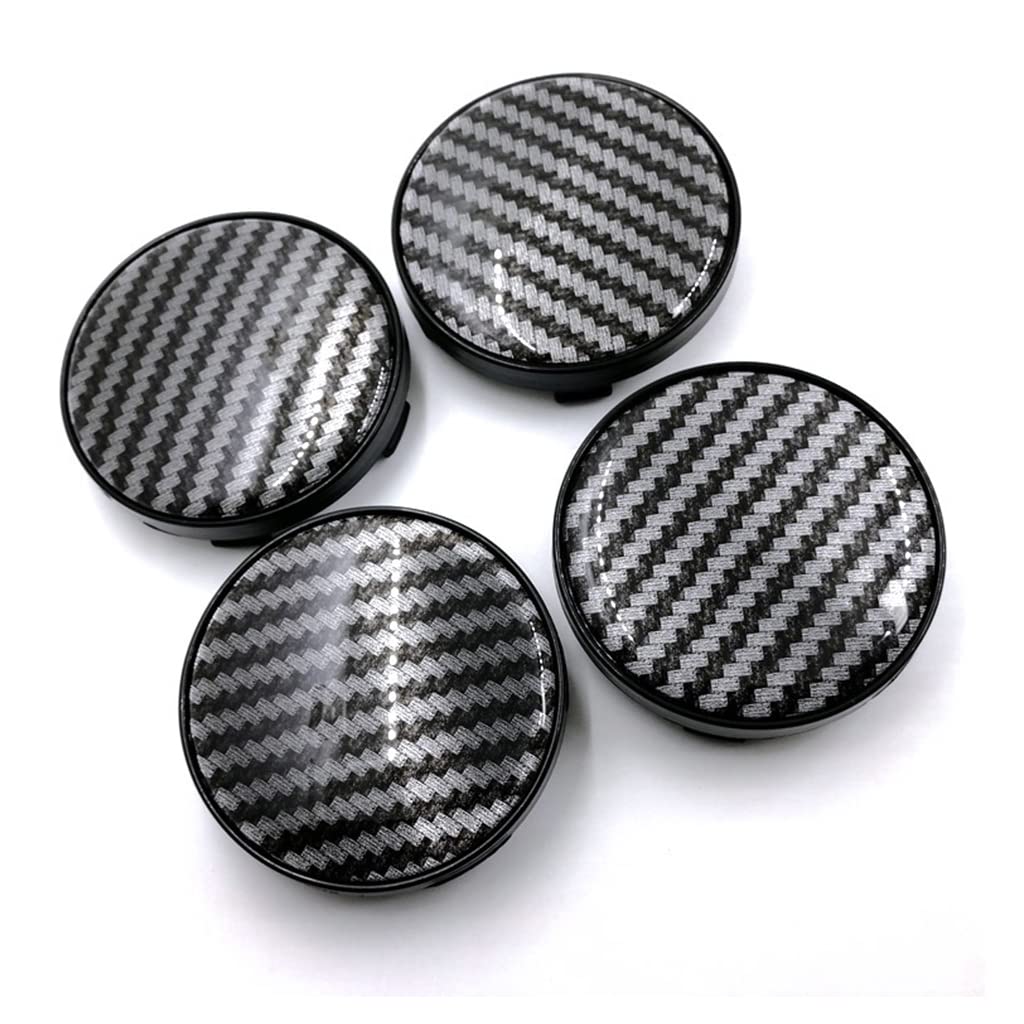 ZIBUYU® 4Pcs Car Wheel Center Hub Caps, Mirror Carbon Fiber Wheel Hub Cap Stripy Car Wheel Center Caps DIY Car Modification Accessories for BMW Audi Kia Ford Toyota Honda Suzuki (56mm)