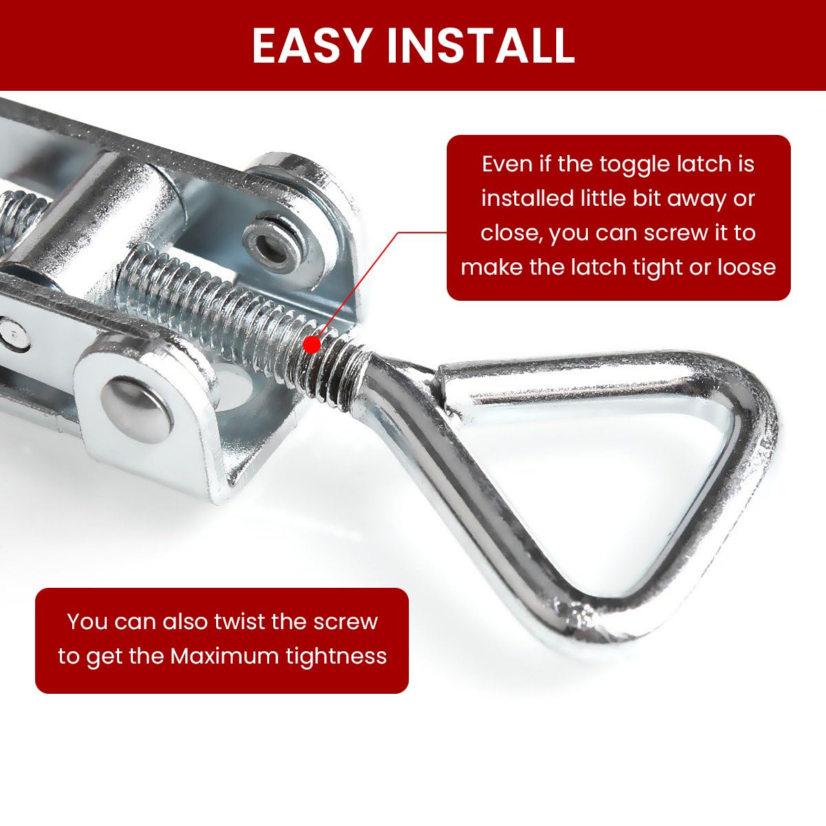 Serplex Toggle Clamp Latch for Cabinet and Tool Box with Lock Hole Featuring Over Center Mechanism and 330lbs Capacity