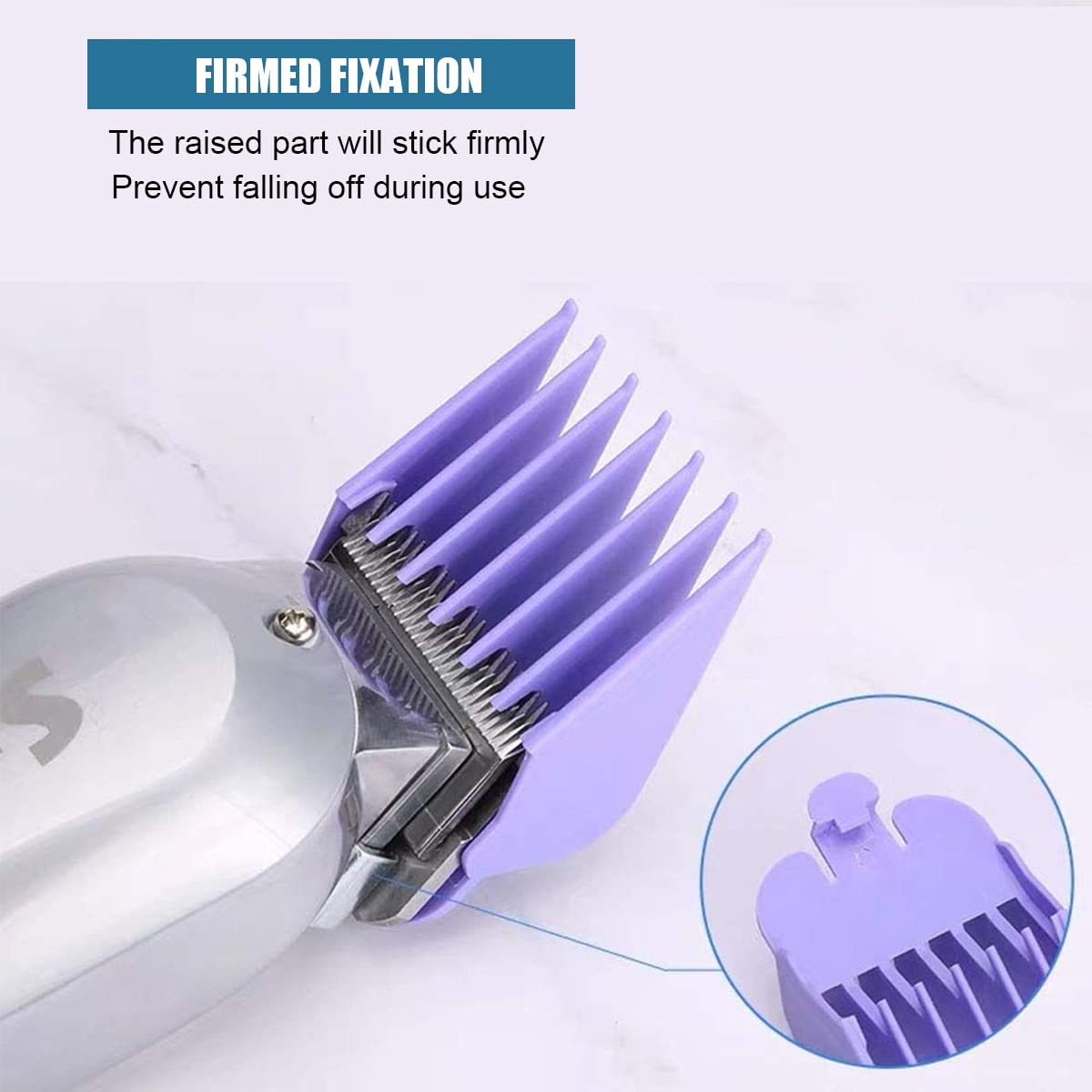 HASTHIP Hair Clipper Limit Combs Set for Home or Salon Use with 8 Sizes 3mm–25mm | Sturdy Plastic Guards and Organizer Case