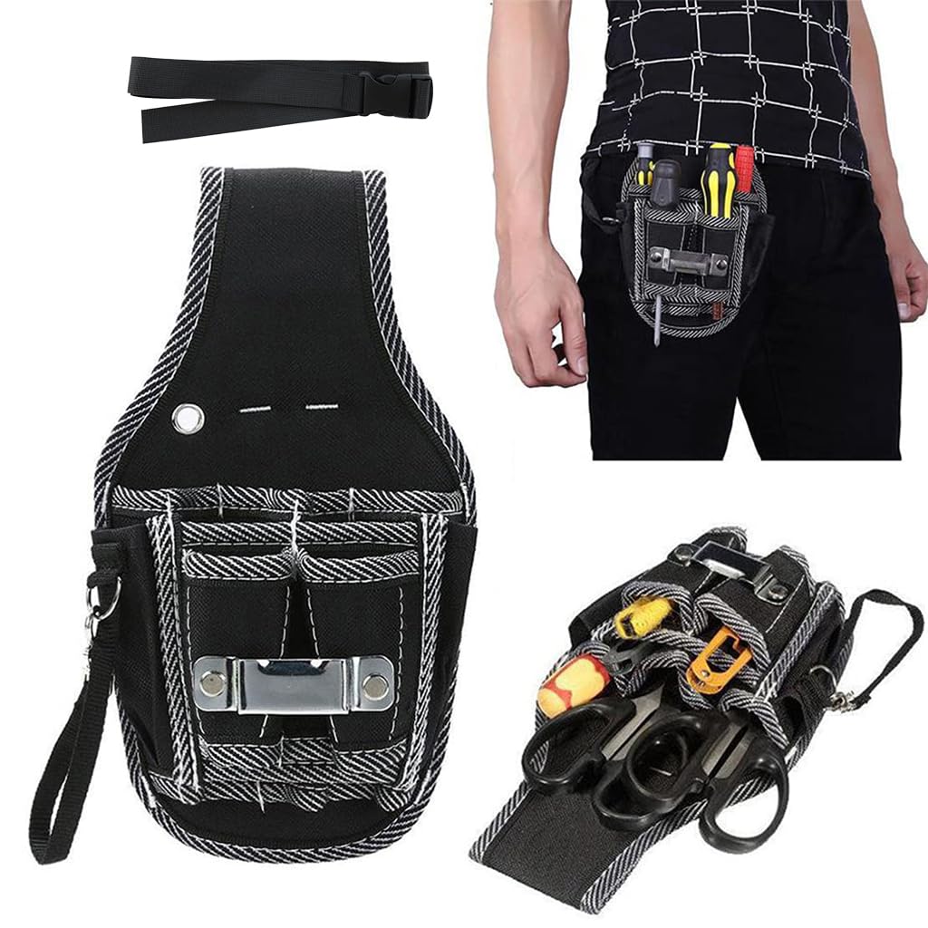 Serplex Tool Organizer Waist Bag for Electricians with Adjustable Belt and Water‑Resistant Nylon | Hands‑Free Utility for Carpenters Plumbers and Technicians