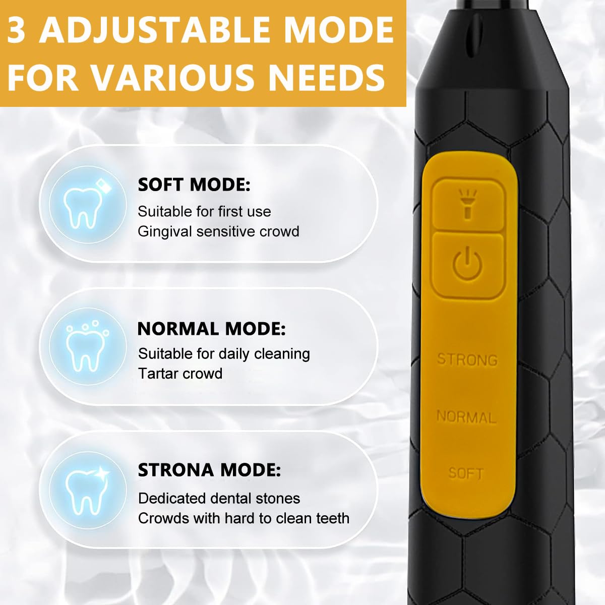 HANNEA Plaque Remover for Teeth with LED Light and 3 Modes featuring 2 Heads | USB Rechargeable