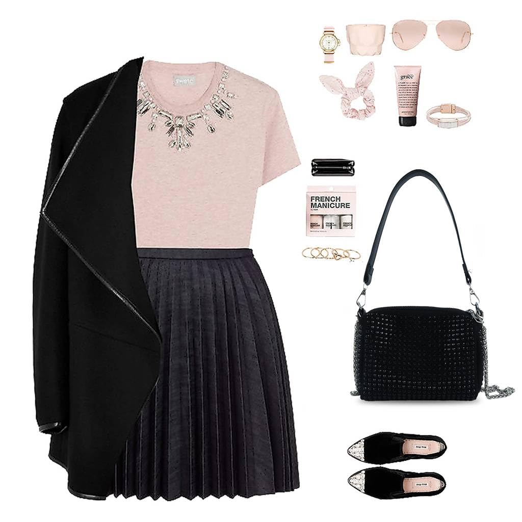 Zibuyu Sling Bag for Women with Dual Shoulder Straps featuring Black Diamond Design | Trendy Crystal Purse