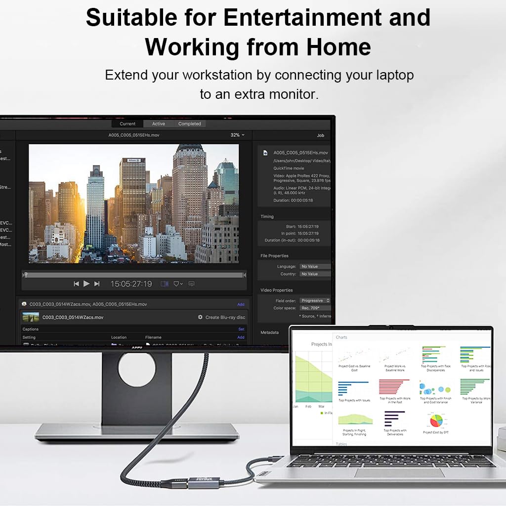 ZORBES Mini DisplayPort to HDMI Adapter for MacBook and Surface | 4K@30Hz with Aluminum Alloy Connectors